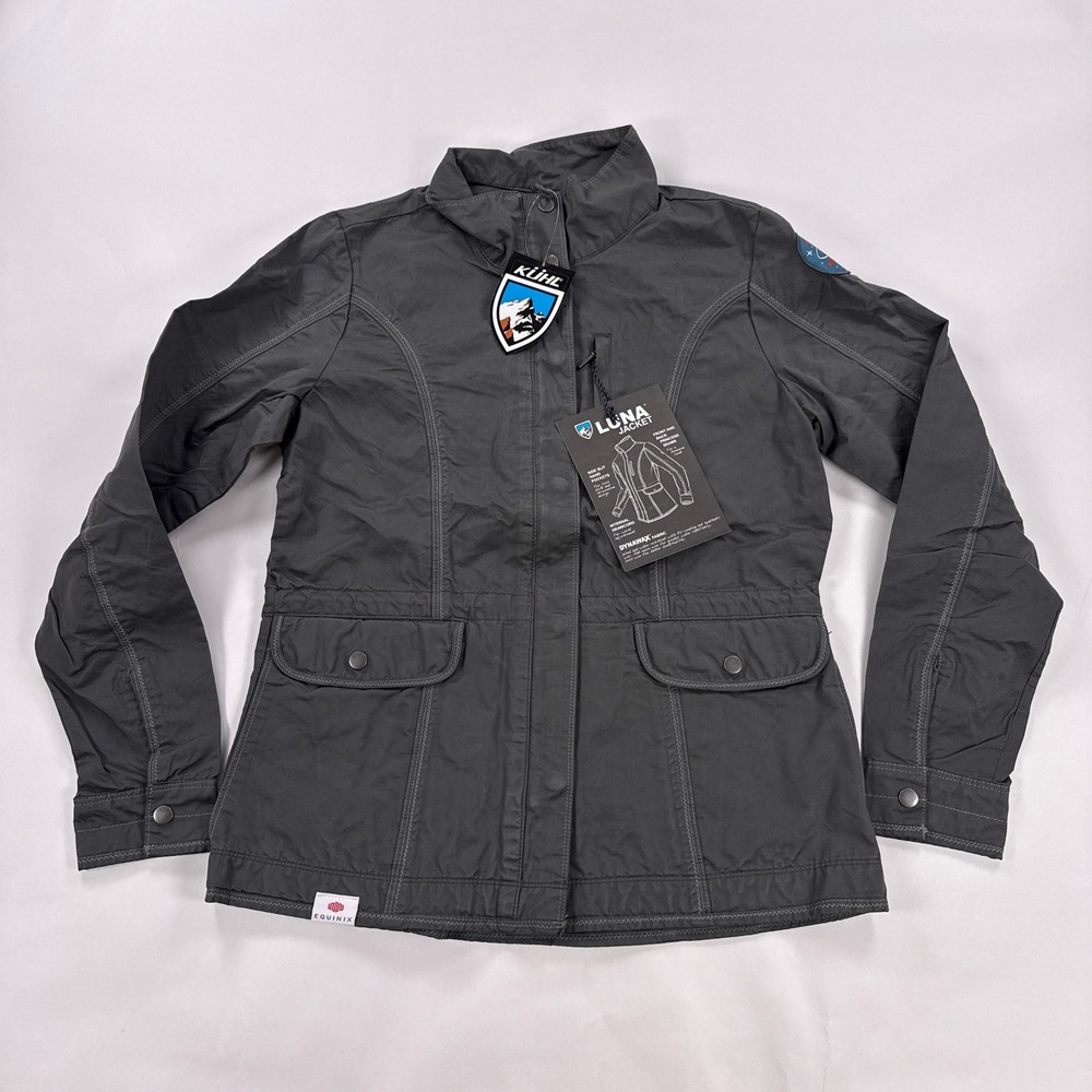 KUHL Womens Luna Jacket Medium Carbon Gray Dynawax Utility Full Zip Embroidered